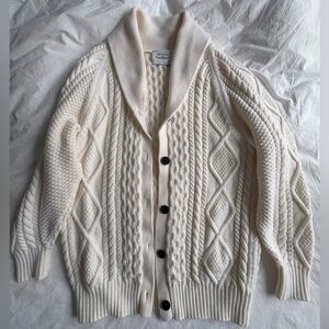 Aritzia Heritage Merino Wool Cardigan Whisper White (S)